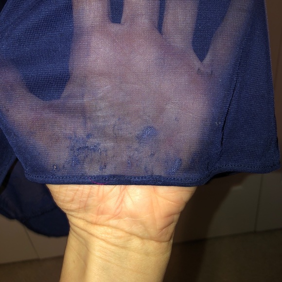 Long Mesh Dress with One Shoulder Neckline - Picture 6 of 8